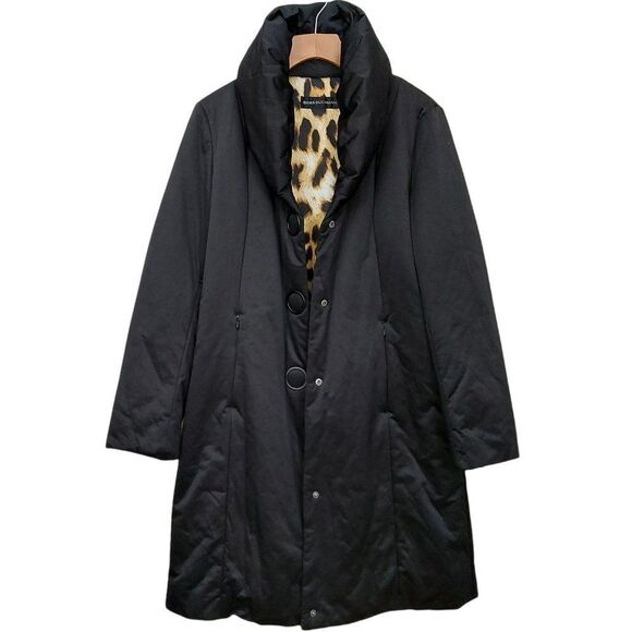 Dana Buchman Softshell Long Jacket Womens Small Black Snap Lined Long Sleeve - Picture 3 of 12